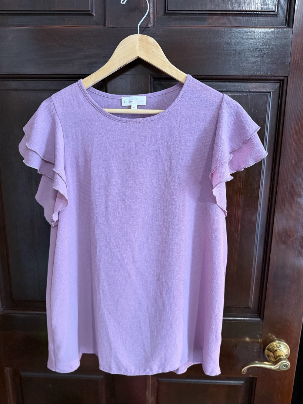 Lavender Ruffle Sleeve Blouse by Perfectly Soft